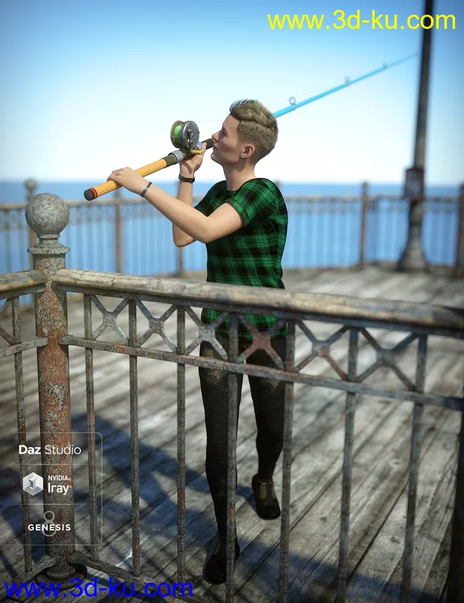 End of the Pier Poses for Genesis 8 Male模型的图片14