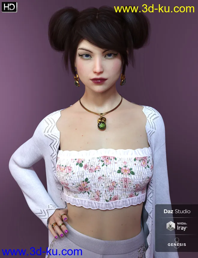 Erika HD plus Morphs and Expressions for Genesis 8 Female模型的图片4