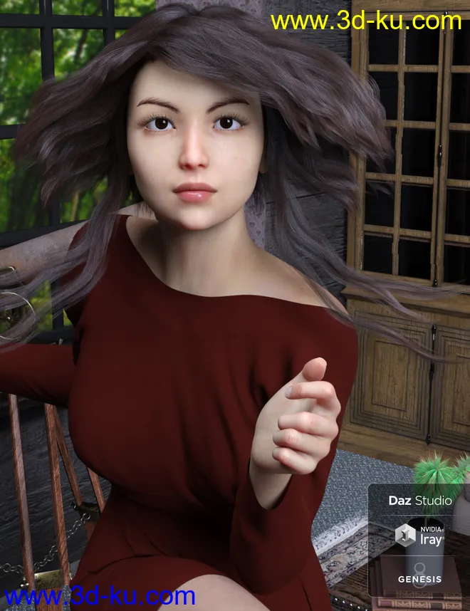 Erika HD plus Morphs and Expressions for Genesis 8 Female模型的图片6