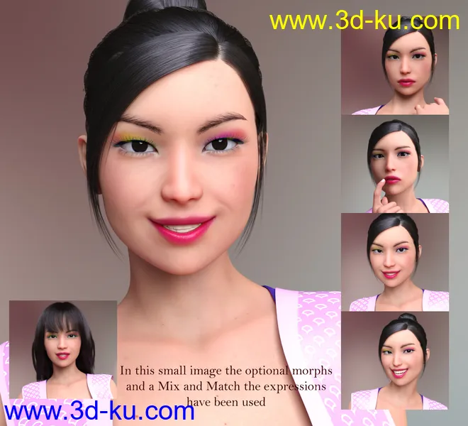 Erika HD plus Morphs and Expressions for Genesis 8 Female模型的图片9