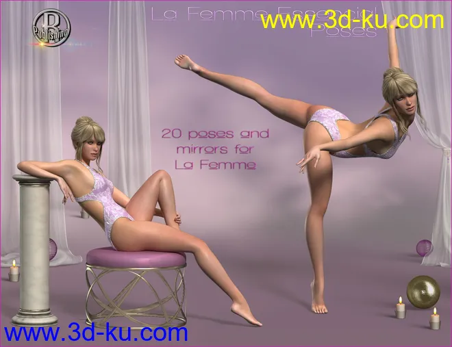 Essentials Pose Set for La Femme for Poser 11模型的图片1