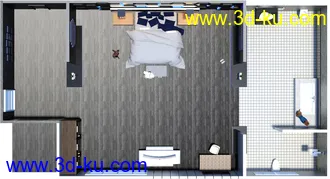 3D打印模型Eurotel Premium Bedroom的图片