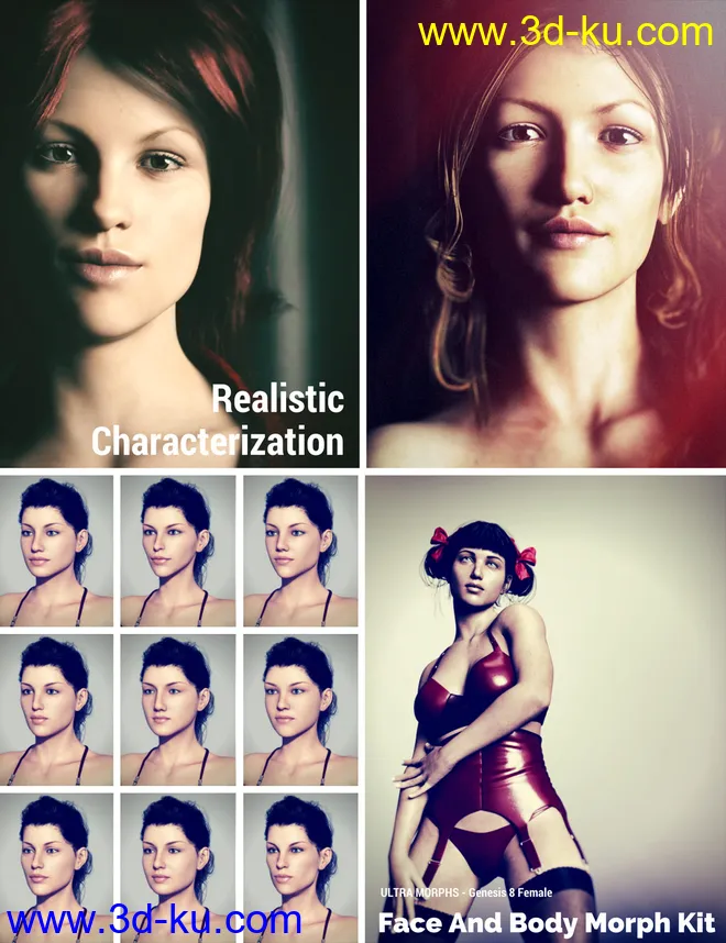 Face and Body Morph Kit for Genesis 8 Female模型的图片3