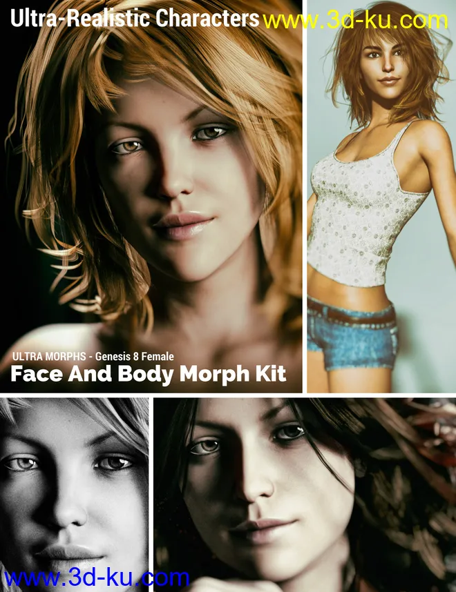 Face and Body Morph Kit for Genesis 8 Female模型的图片5