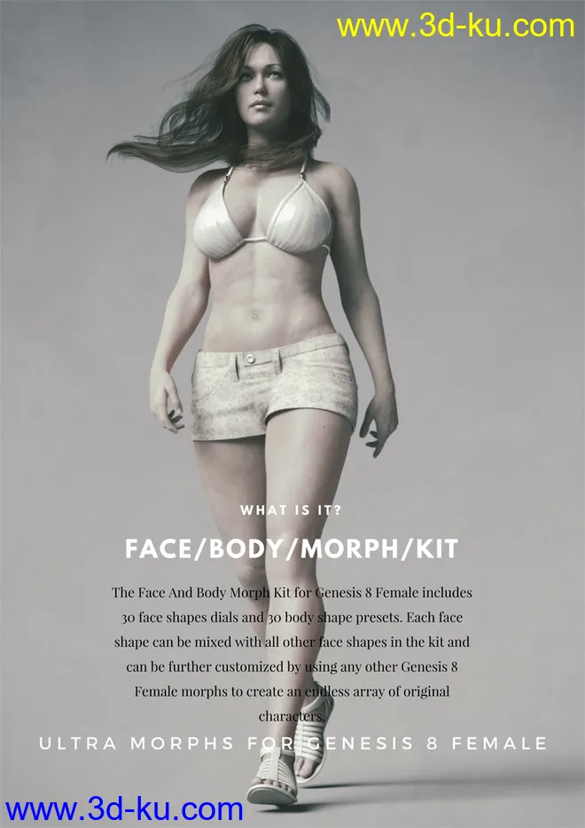 Face and Body Morph Kit for Genesis 8 Female模型的图片7