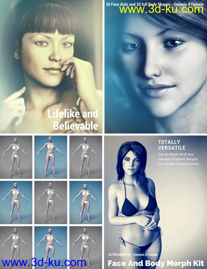 Face and Body Morph Kit for Genesis 8 Female模型的图片8