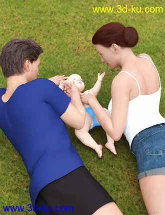 3D打印模型Family Poses for Caryn and Tobyn with Genesis 8的图片