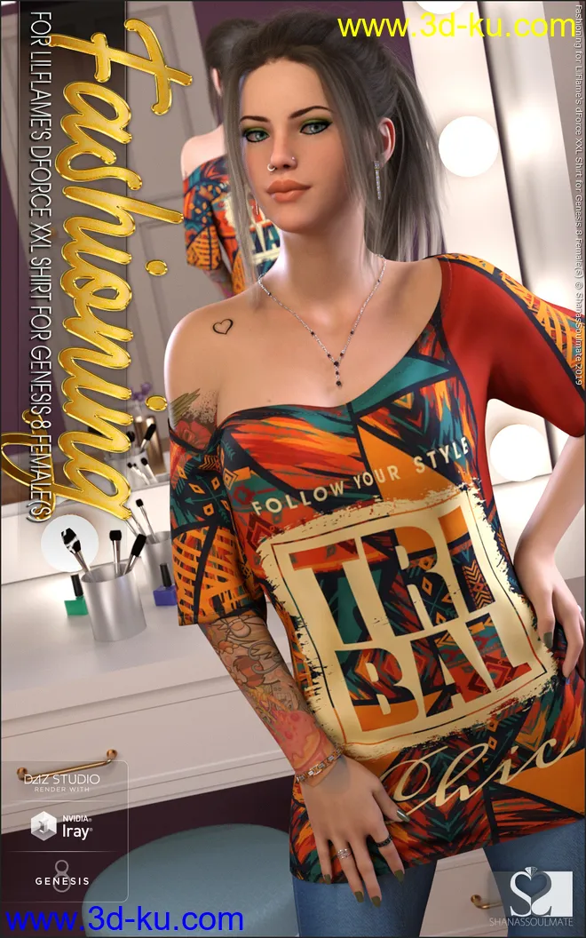 Fashioning for dForce XXL Shirt for Genesis 8 Females模型的图片1