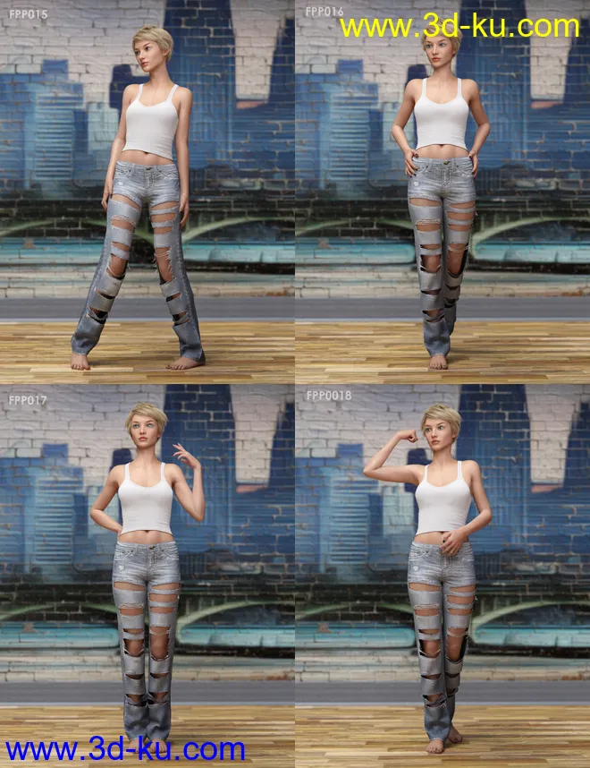 Fast Production Poses for Genesis 3 and 8 Female模型的图片9