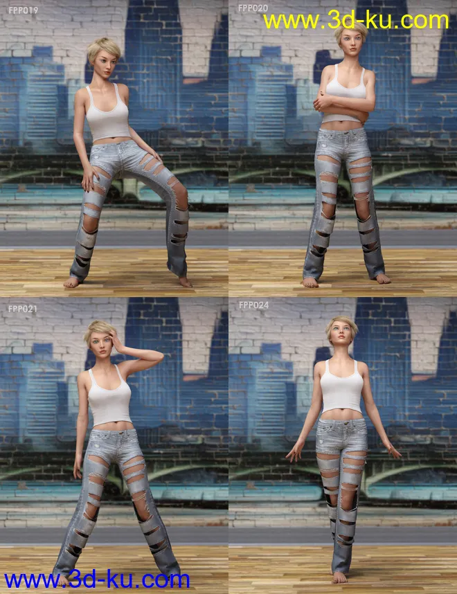 Fast Production Poses for Genesis 3 and 8 Female模型的图片11