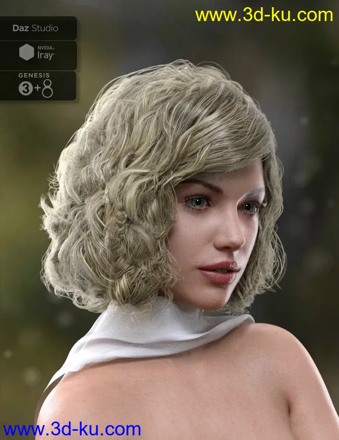 Fedora Bob Hair for Genesis 3 and 8 Female(s)模型的图片2