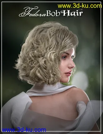 3D打印模型Fedora Bob Hair for Genesis 3 and 8 Female(s)的图片