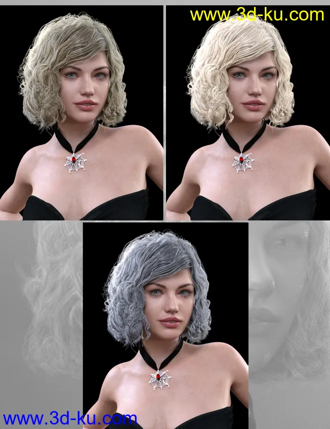 Fedora Bob Hair for Genesis 3 and 8 Female(s)模型的图片10