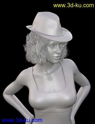 3D打印模型Fedora Bob Hair for Genesis 3 and 8 Female(s)的图片