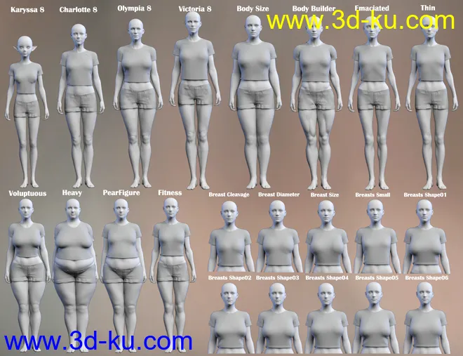 FG T-Shirt and Shorts for Genesis 8 Female(s)模型的图片8