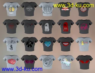 3D打印模型FG T-Shirt and Shorts for Genesis 8 Female(s)的图片