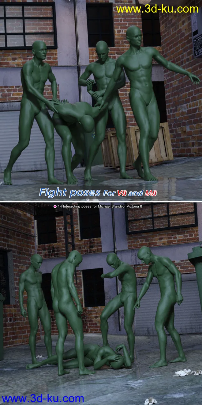 Fight Poses For Michael 8 And Victoria 8模型的图片1
