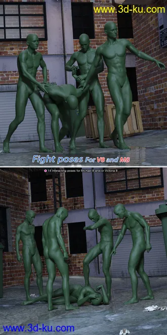3D打印模型Fight Poses For Michael 8 And Victoria 8的图片