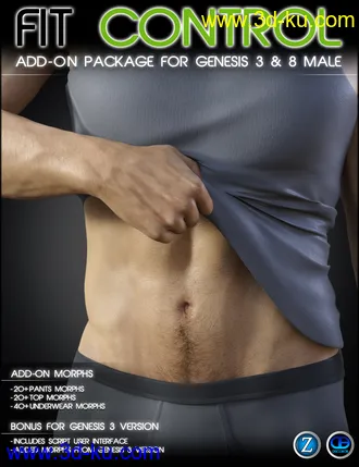 3D打印模型Fit Control Add-On for Genesis 3 & 8 Male的图片