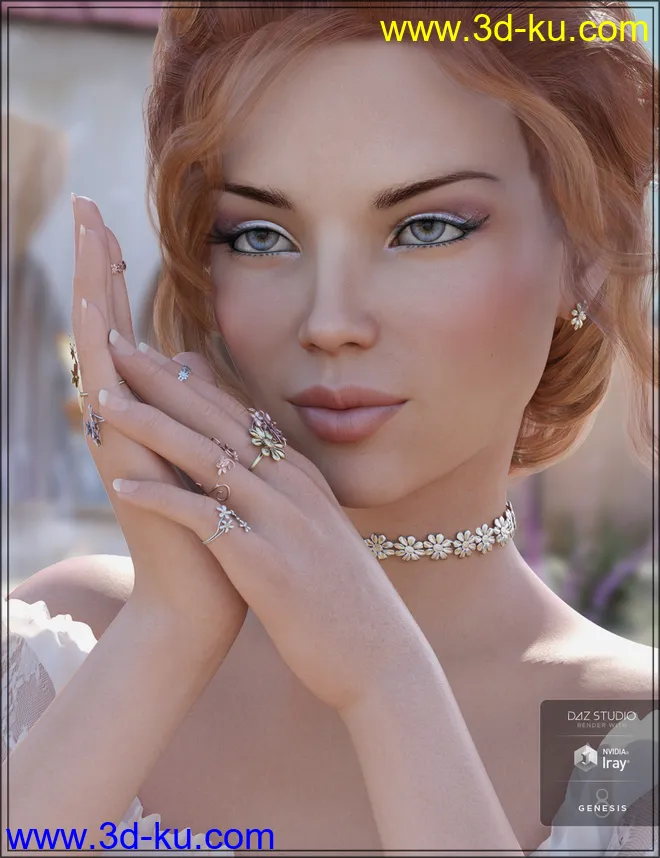 Floral Bliss Jewelry for Genesis 8 Female(s)模型的图片3