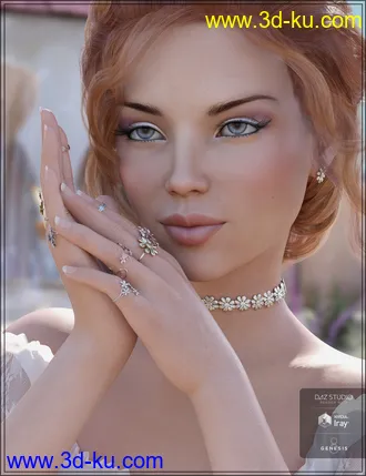 3D打印模型Floral Bliss Jewelry for Genesis 8 Female(s)的图片
