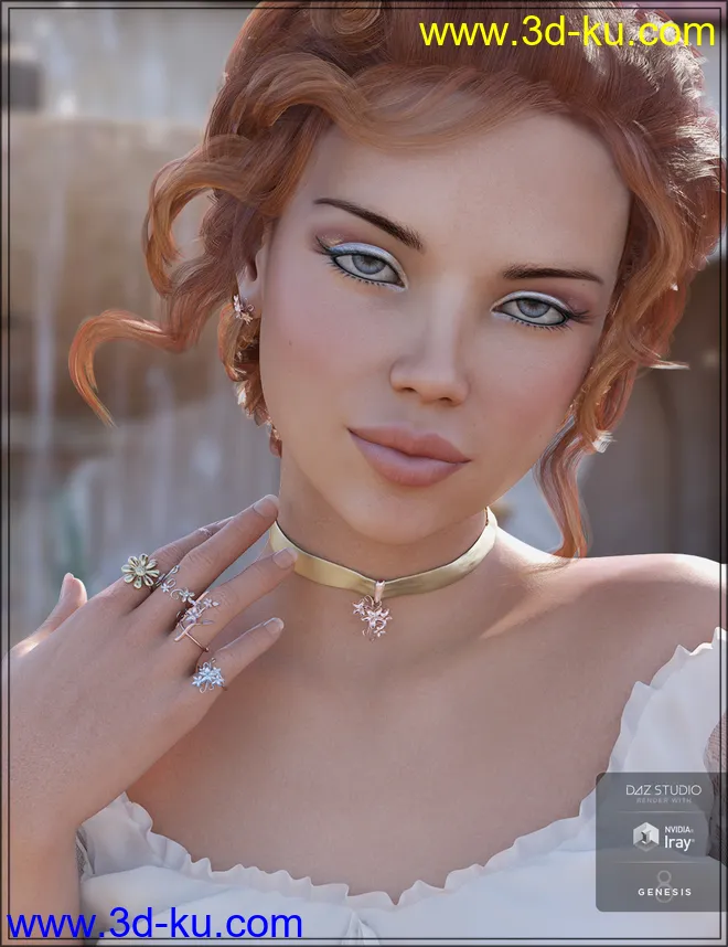 Floral Bliss Jewelry for Genesis 8 Female(s)模型的图片4