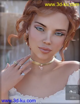 3D打印模型Floral Bliss Jewelry for Genesis 8 Female(s)的图片