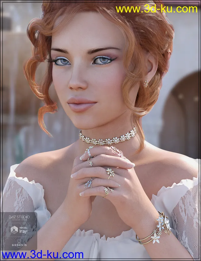 Floral Bliss Jewelry for Genesis 8 Female(s)模型的图片6