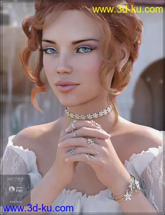 3D打印模型Floral Bliss Jewelry for Genesis 8 Female(s)的图片