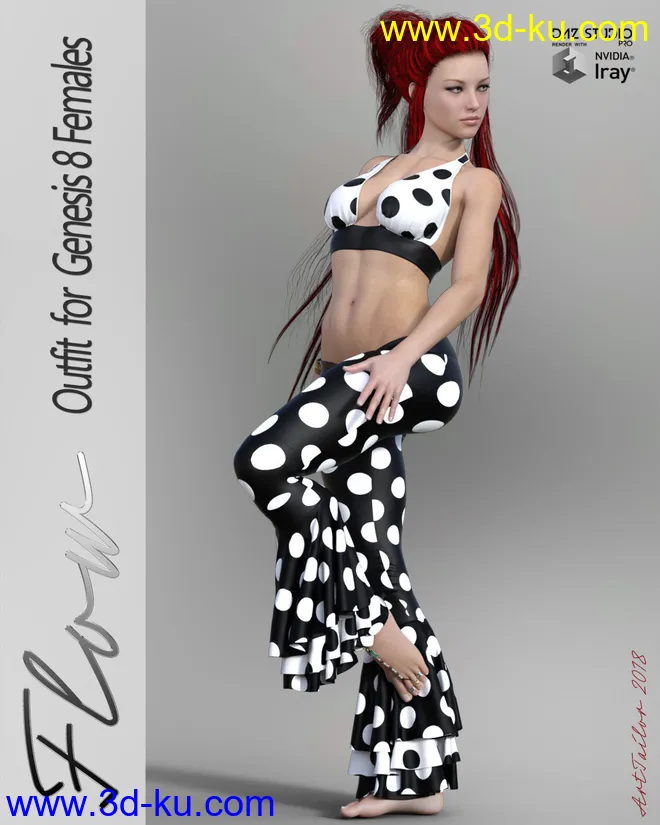 Flow Outfit for Genesis 8 Females模型的图片1