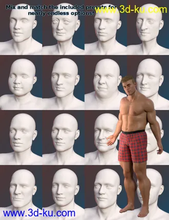 3D打印模型FSL Genepool Dialed Shapes for Genesis 8 Male的图片