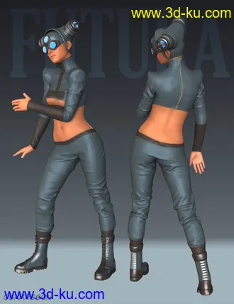 3D打印模型Futura Clothes for Genesis 3 Female(s)的图片