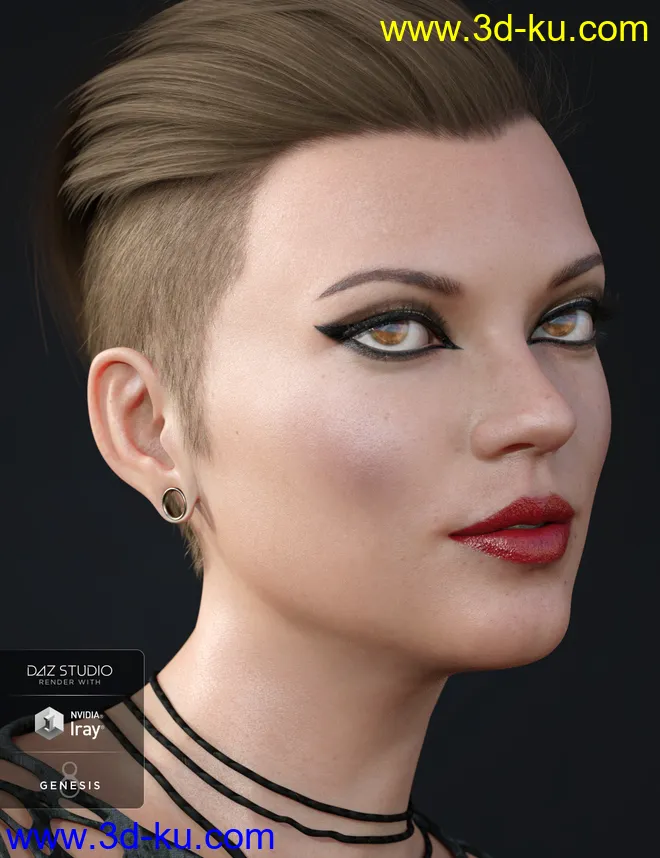 Gauged Ears for Genesis 8 Female(s)模型的图片3