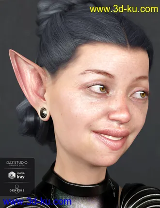 3D打印模型Gauged Ears for Genesis 8 Female(s)的图片