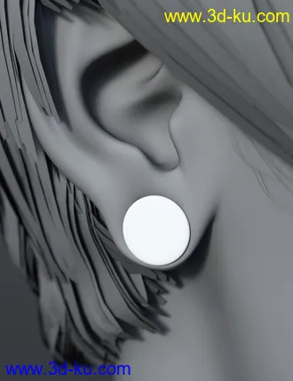 3D打印模型Gauged Ears for Genesis 8 Female(s)的图片
