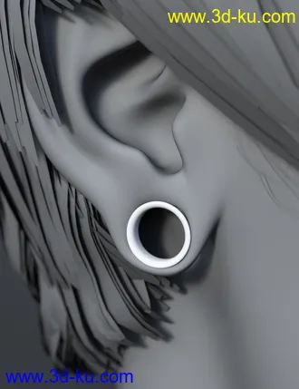 3D打印模型Gauged Ears for Genesis 8 Female(s)的图片