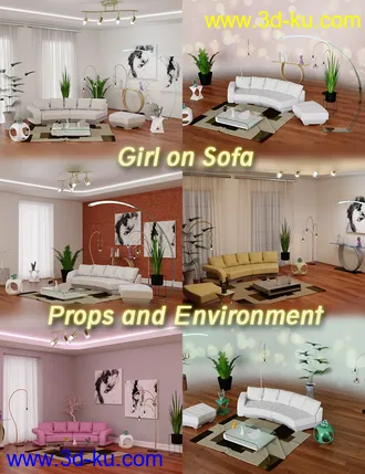3D打印模型Girl on Sofa Props and Environment的图片