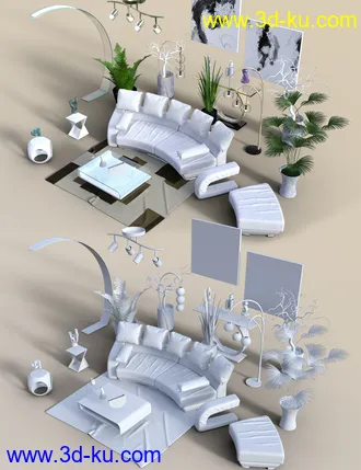 3D打印模型Girl on Sofa Props and Environment的图片