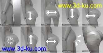 3D打印模型Glutes Utilities for Genesis 3 Female的图片