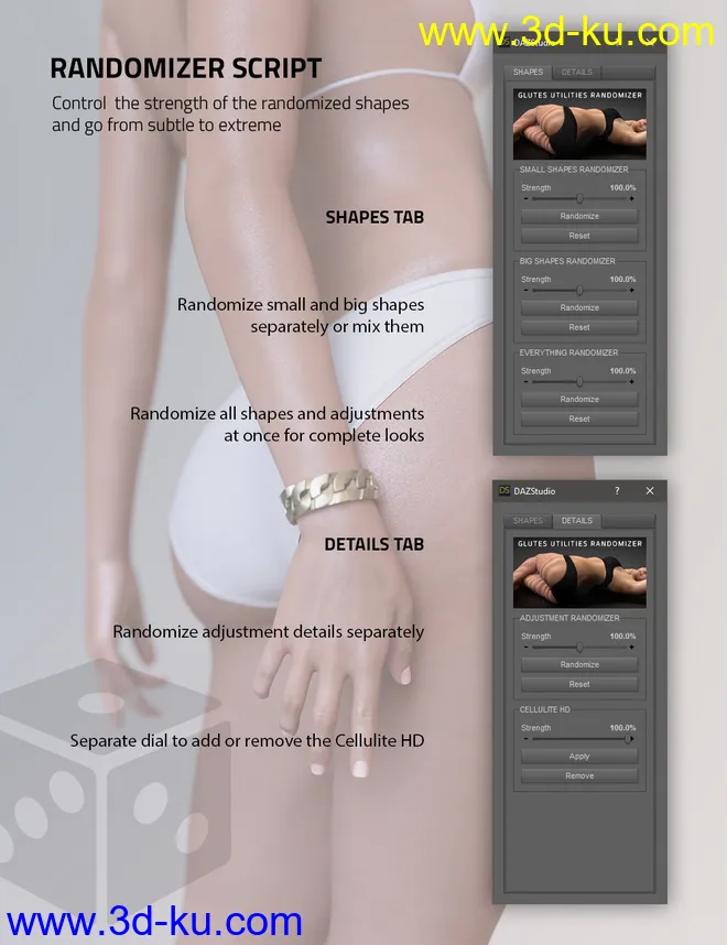 Glutes Utilities for Genesis 3 Female模型的图片9