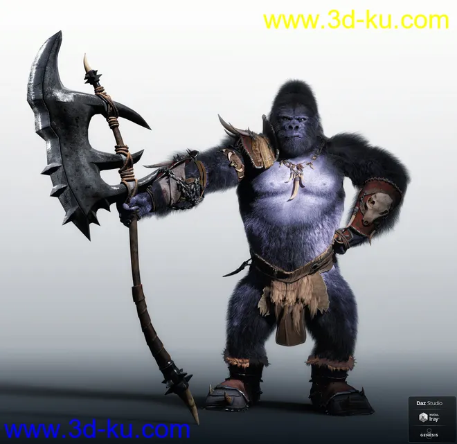 Gorilla for Genesis 8 Male模型的图片3