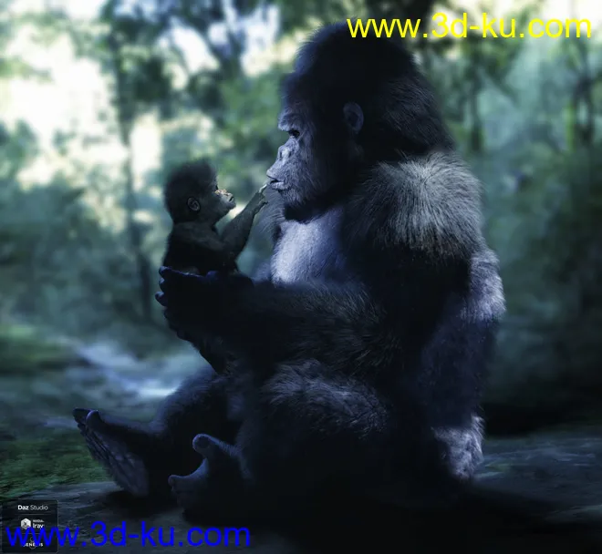 Gorilla for Genesis 8 Male模型的图片6