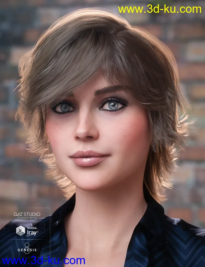 Greer Hair for Genesis 8 Female(s)模型的图片1