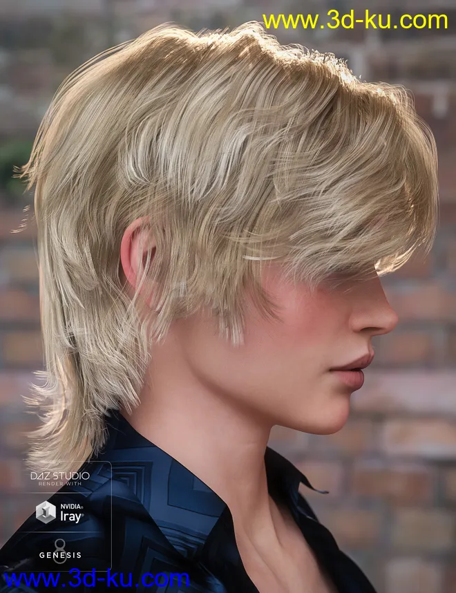 Greer Hair for Genesis 8 Female(s)模型的图片3