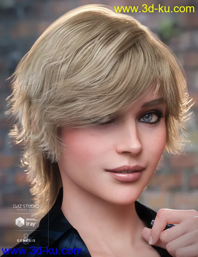 Greer Hair for Genesis 8 Female(s)模型的图片5
