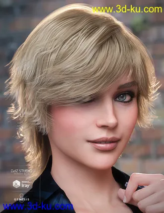 3D打印模型Greer Hair for Genesis 8 Female(s)的图片