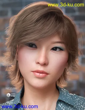 3D打印模型Greer Hair for Genesis 8 Female(s)的图片