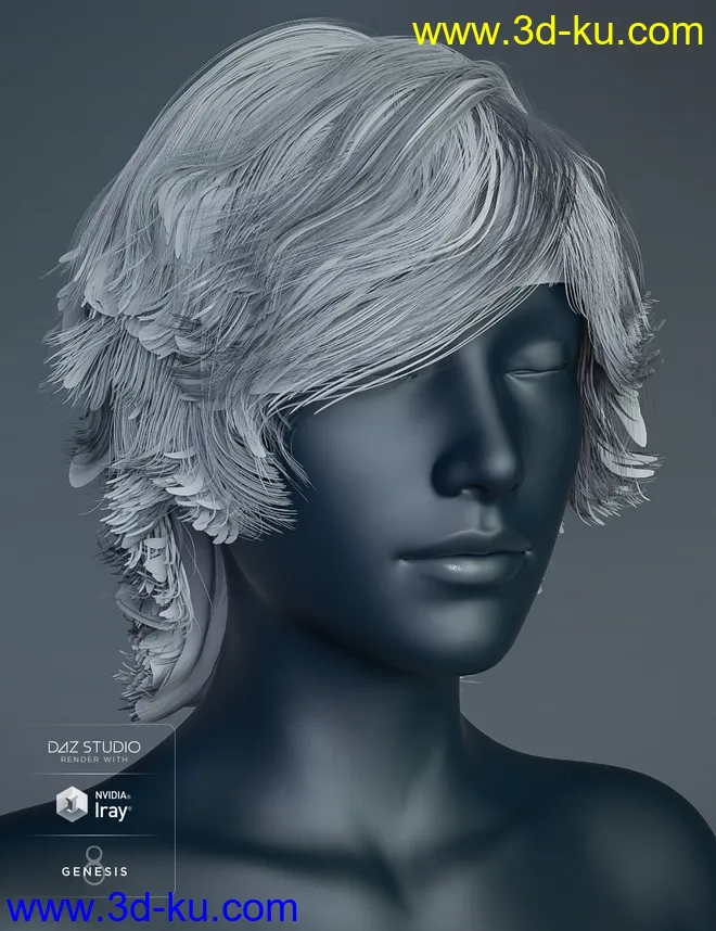 Greer Hair for Genesis 8 Female(s)模型的图片7