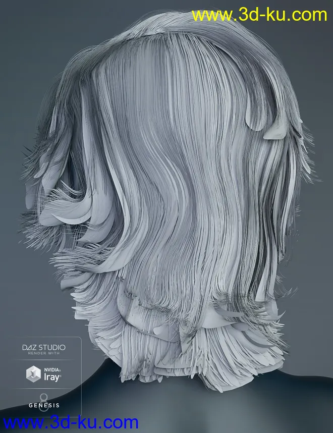 Greer Hair for Genesis 8 Female(s)模型的图片8