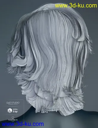 3D打印模型Greer Hair for Genesis 8 Female(s)的图片